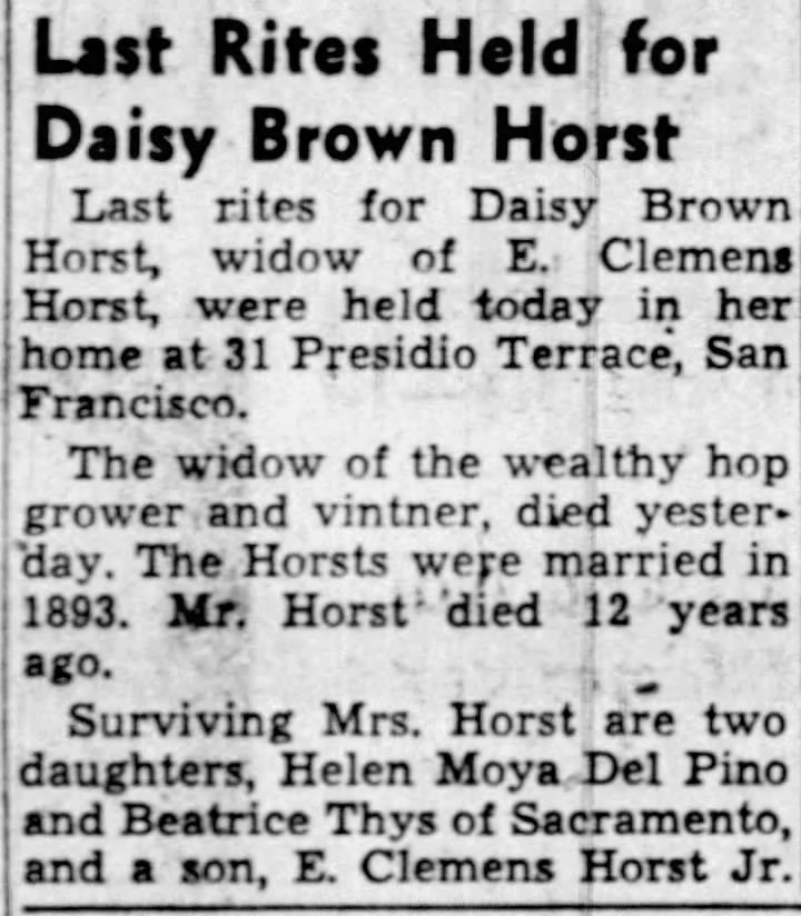 Obituary for Daisy Brown Horst
