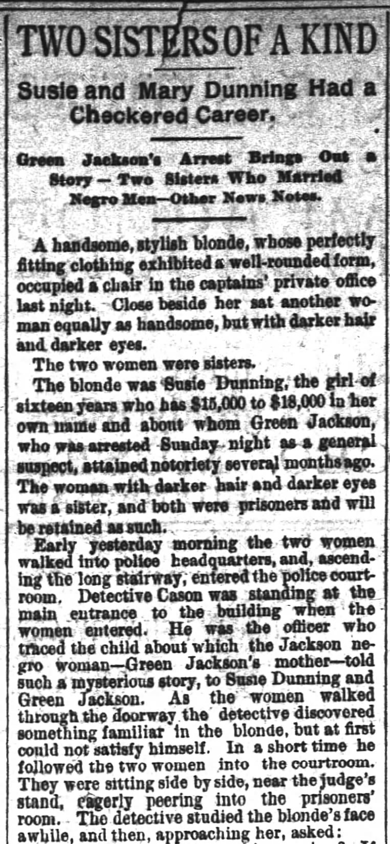 Two Sisters of A Kind- The Atlanta Constitution (Atlanta, Georgia) 28 February 1888