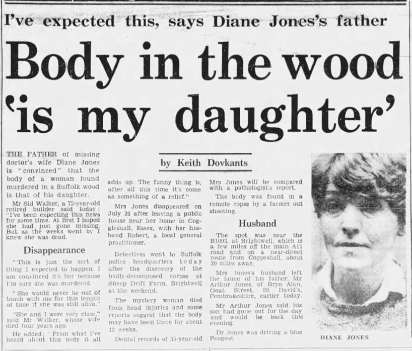Diane Jones, murdered, UK