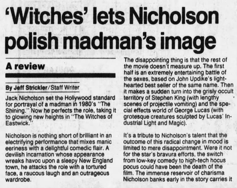 Witches of Eastwick (1/2)*