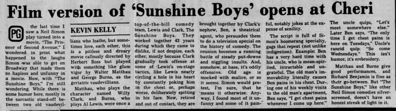 Boston Globe The Sunshine Boys review*