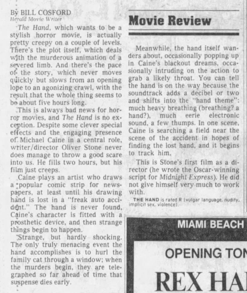 Miami Herald The Hand review*