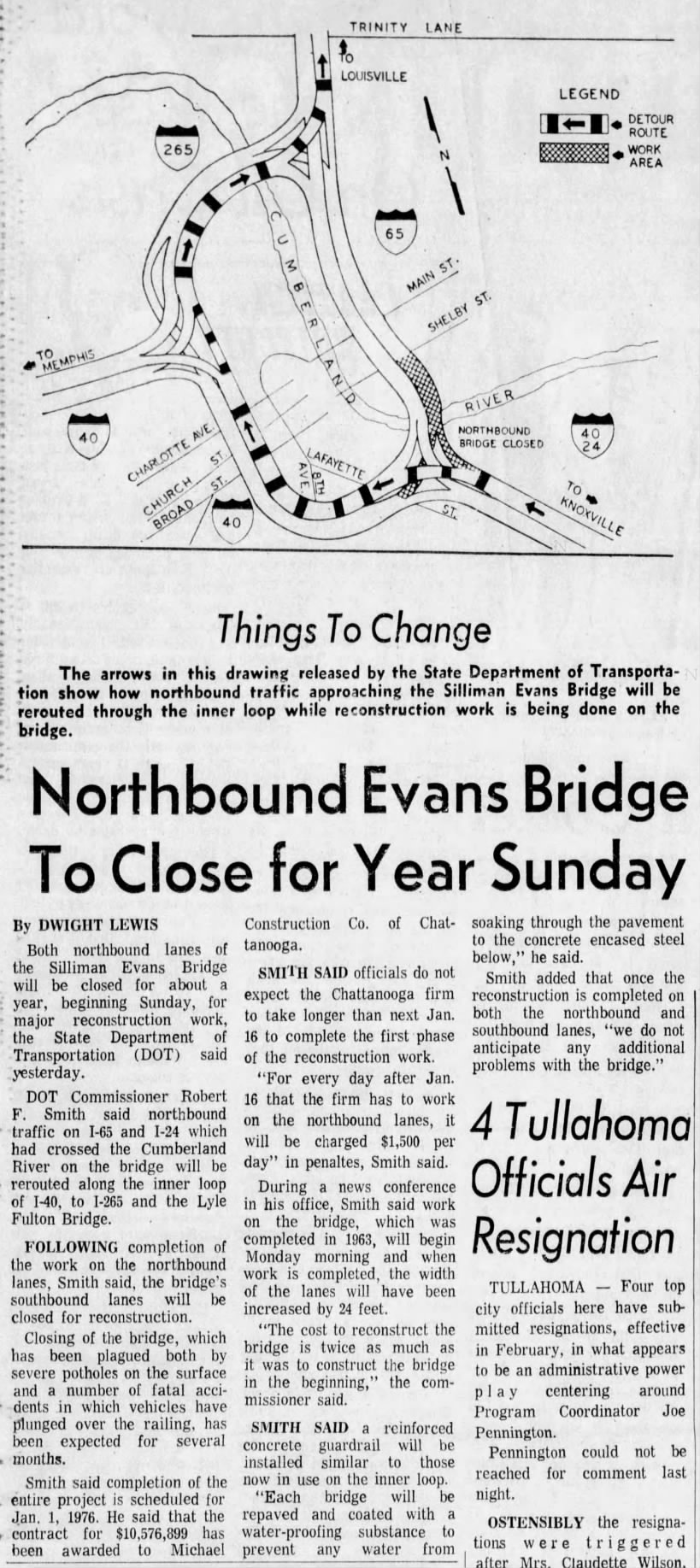 Northbound Evans Bridge To Close for Year Sunday