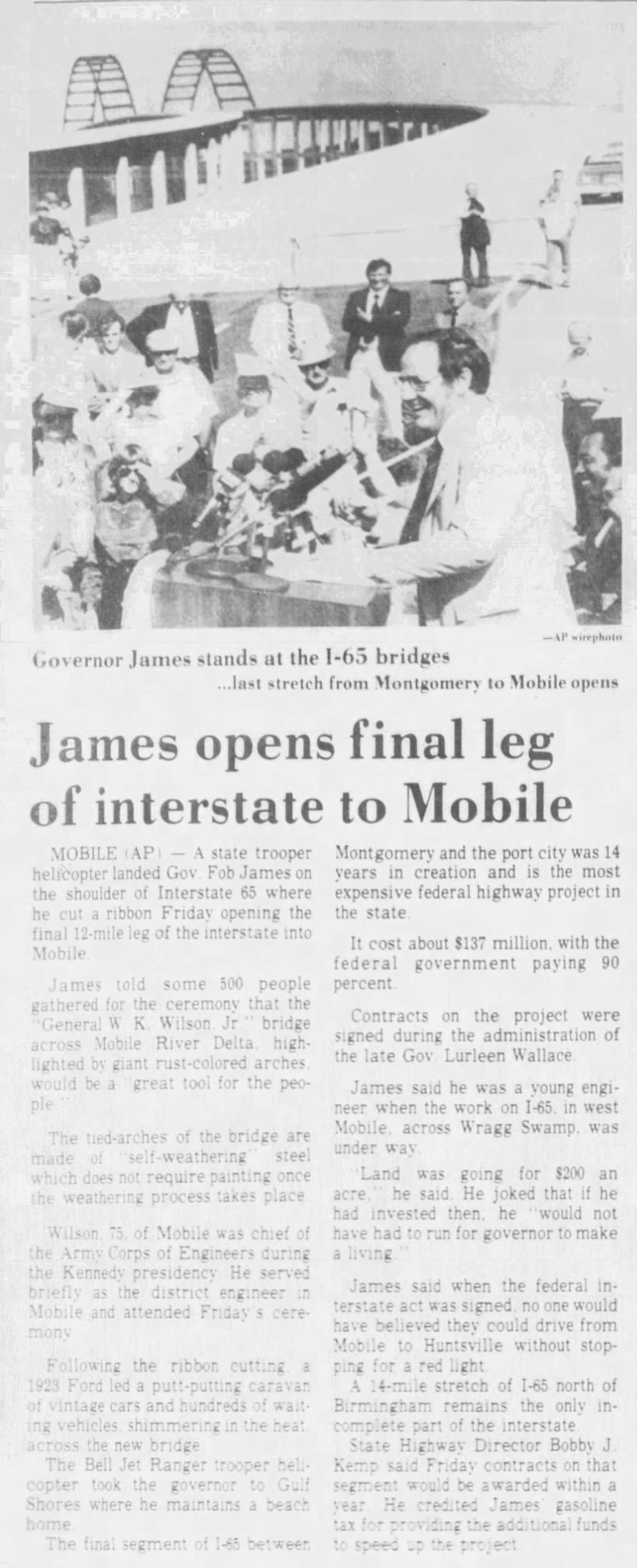 James opens final leg of interstate to Mobile