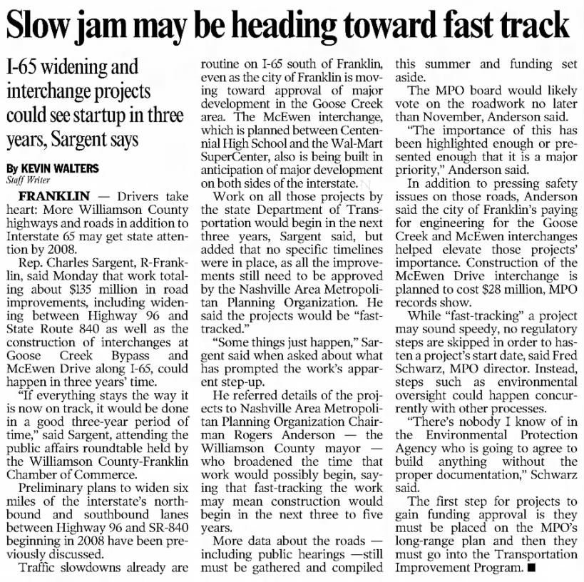 Slow jam may be heading toward fast track