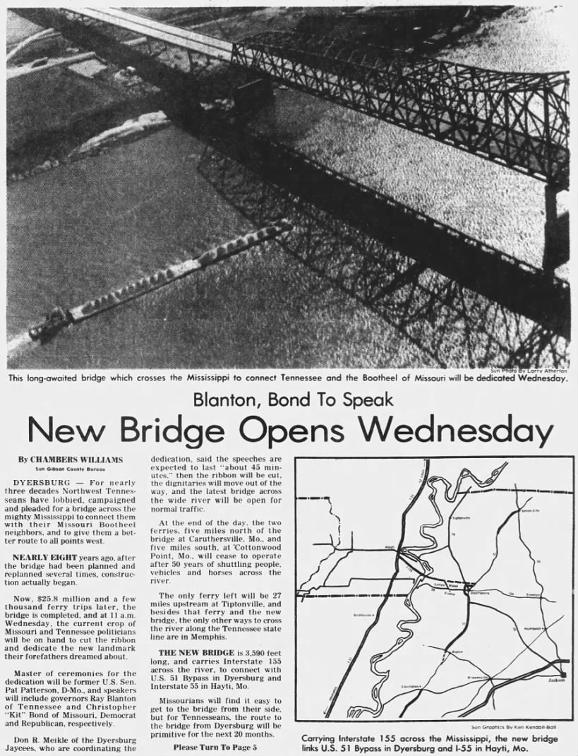 New Bridge Opens Wednesday