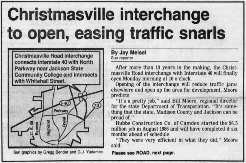 Christmasville interchange to open, easing traffic snarls