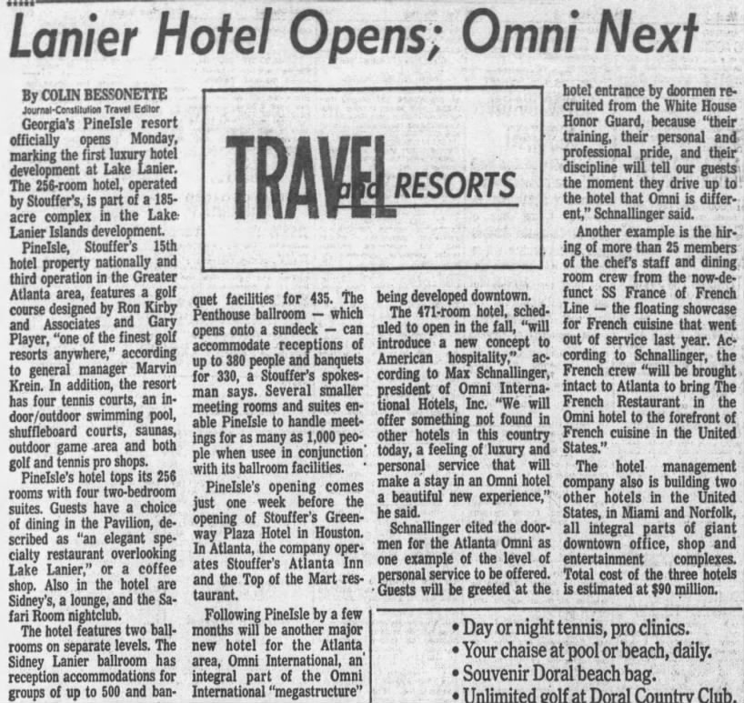 Lanier Hotel Opens; Omni Next