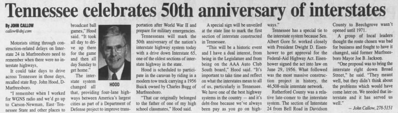 Tennessee celebrates 50th anniversary of interstates