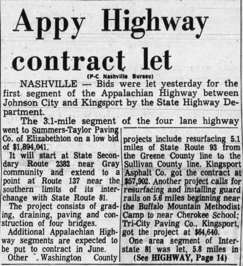 Appy Highway contract let