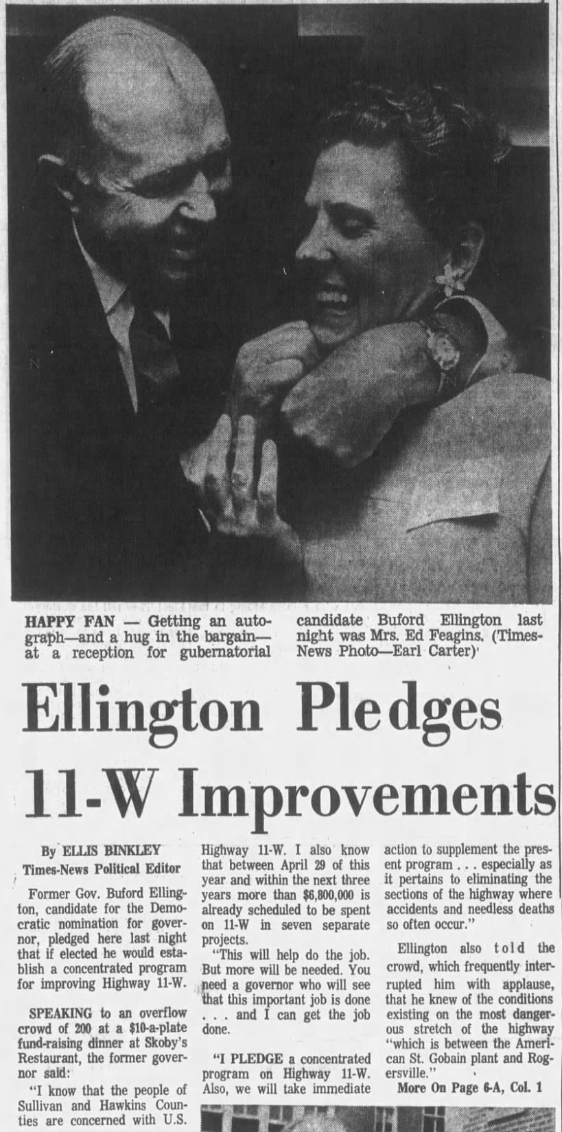Ellington Pledges 11-W Improvements