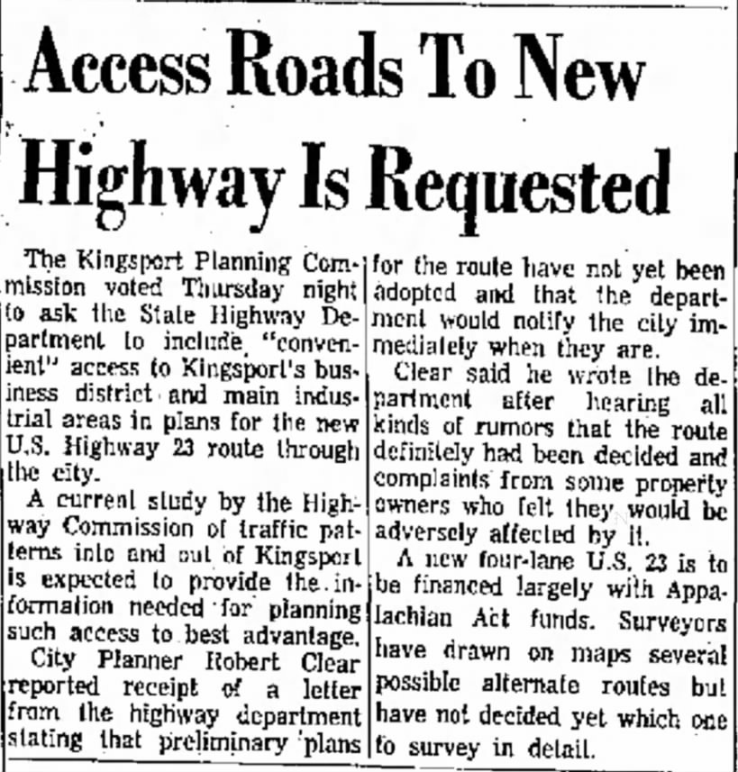 Access Roads To New Highway Is Requested