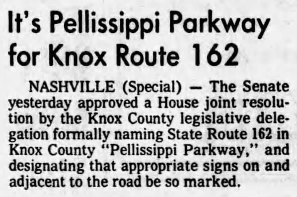 It's Pellissippi Parkway for Knox Route 162
