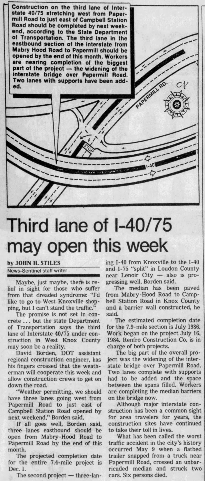 Third lane of I-40/75 may open this week
