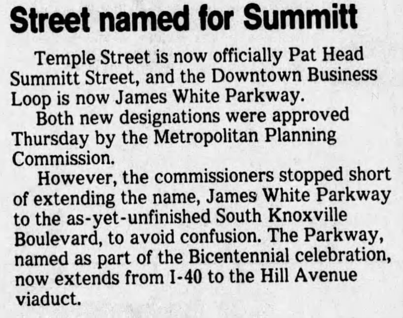 Street named for Summit