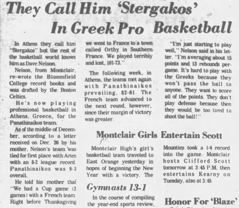 They Call Him 'Stergakos' In Greek Pro Basketball
