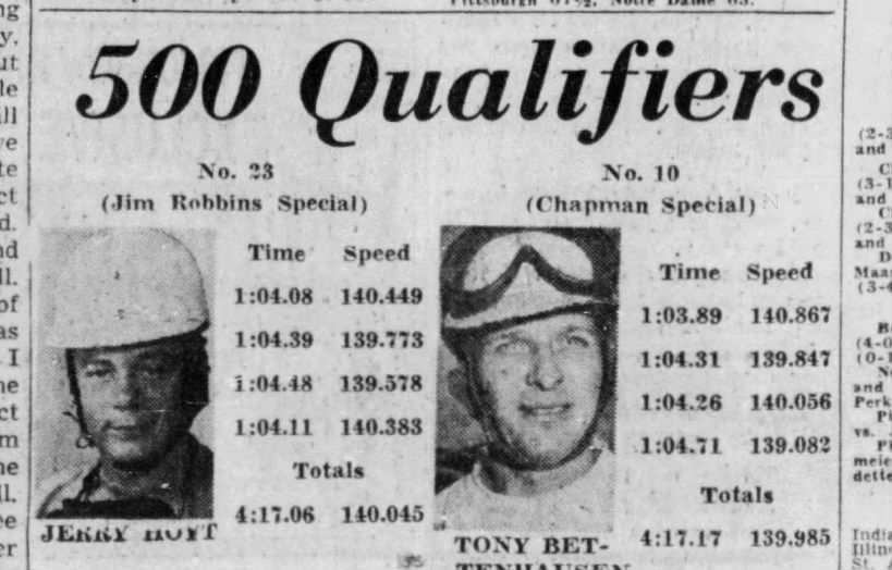 1955 Indy 500 Pole Day