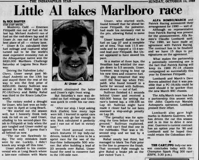 1989 CART Marlboro Challenge