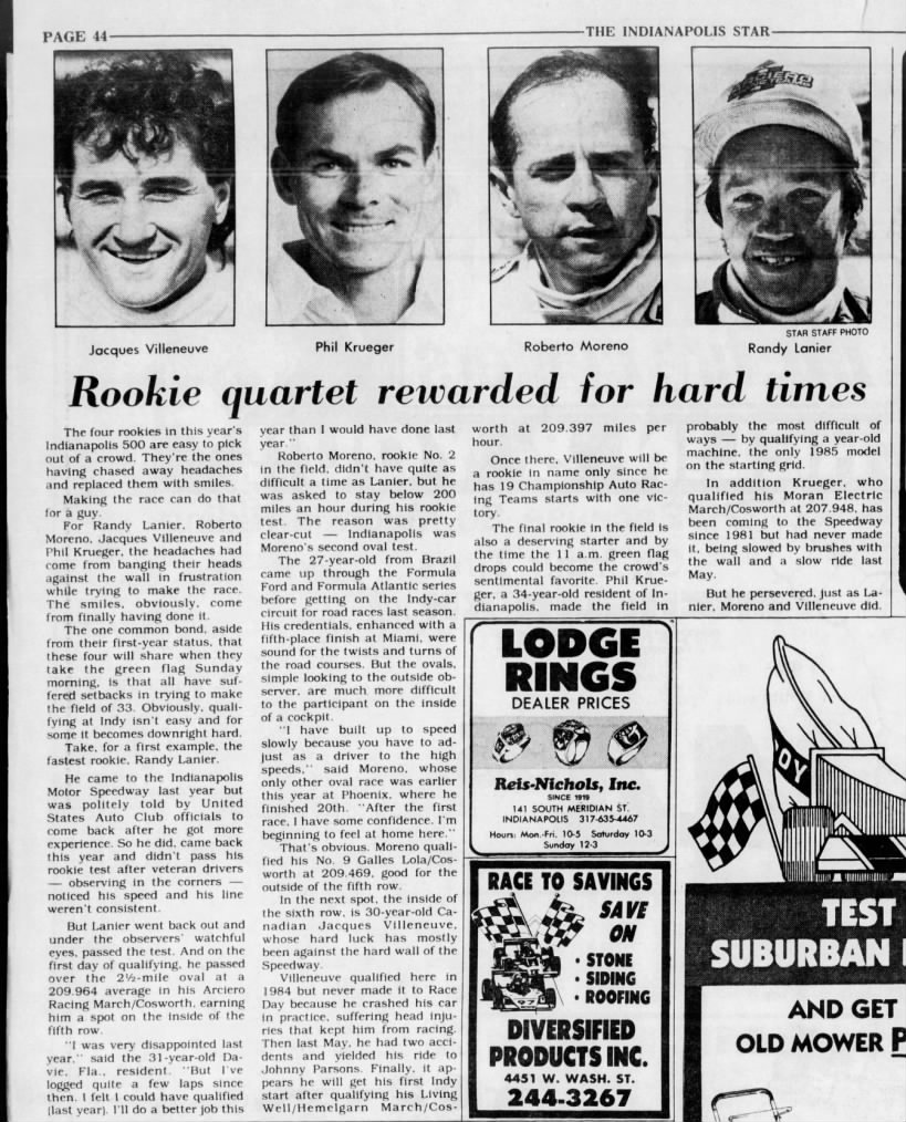 1986 Indy 500 rookies