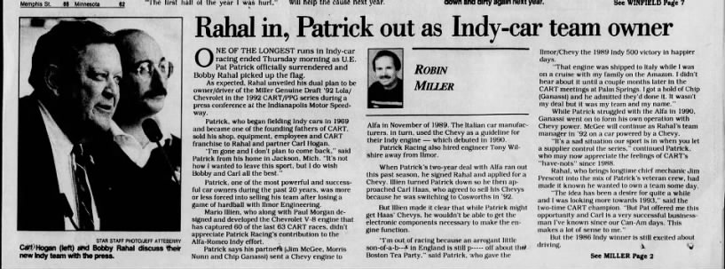 Rahal Hogan Racing December 1991