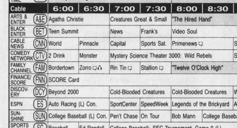TV listings 18 May 1990