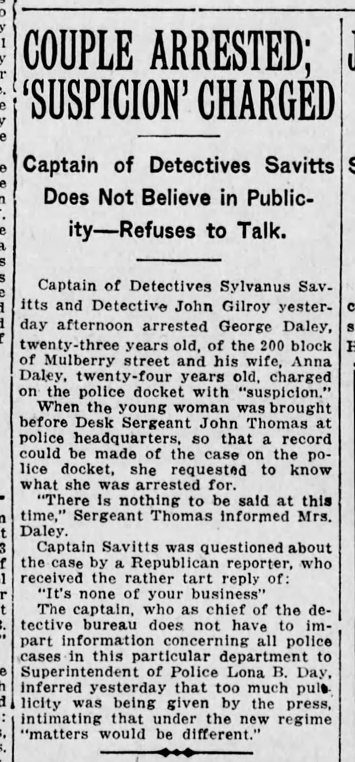 George Daley & Anna Blackledge; Arrested