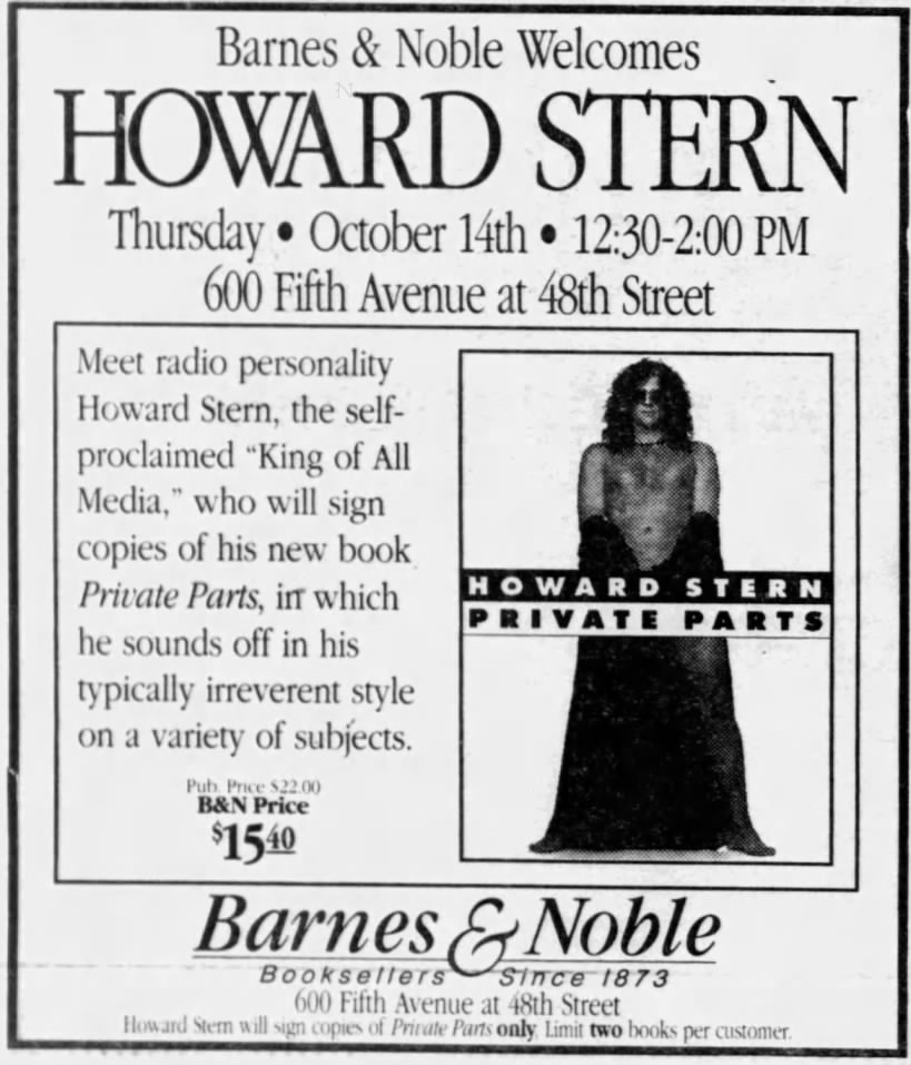 Barnes & Noble Welcomes Howard Stern