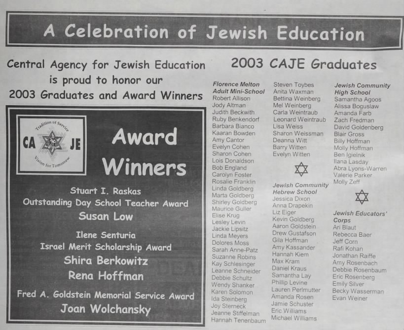 Kaaran Bowden Graduate of Florence Melton Adult Jewish mini school