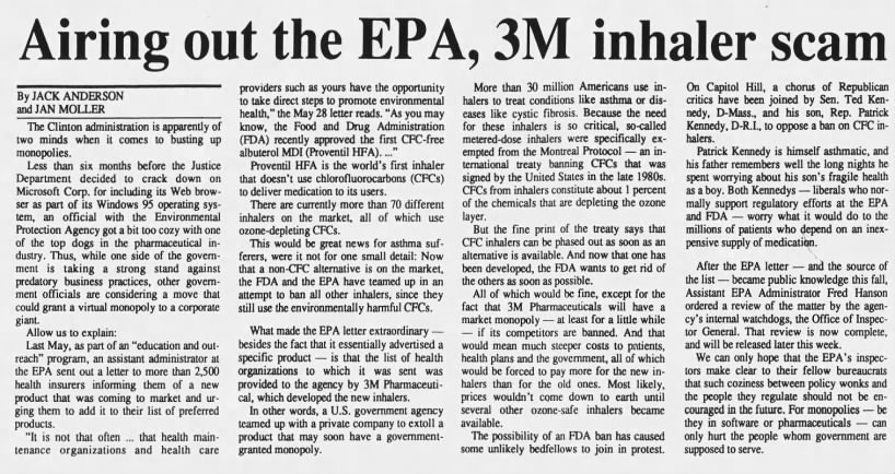 airing out the epa 3m inhaler scam