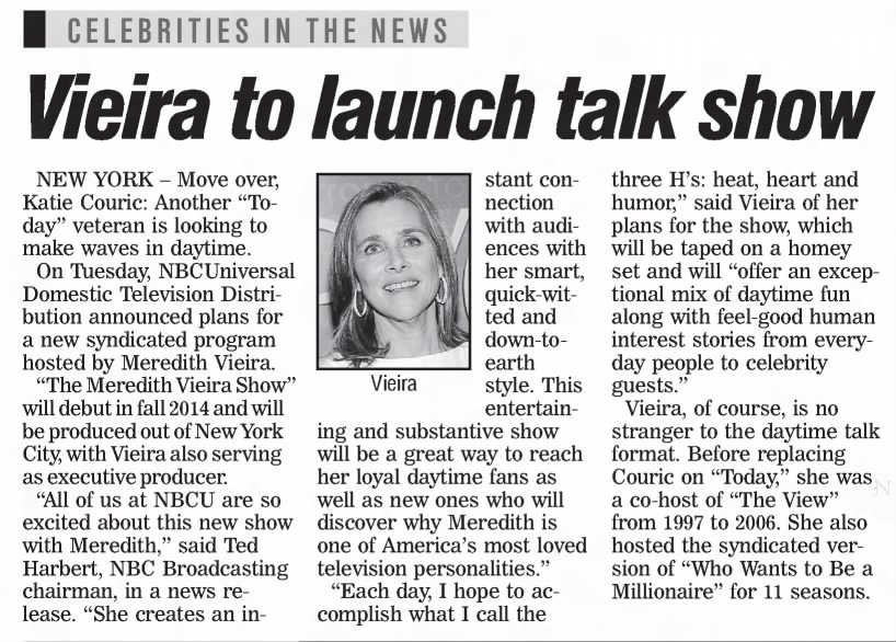vieira to launch talk show