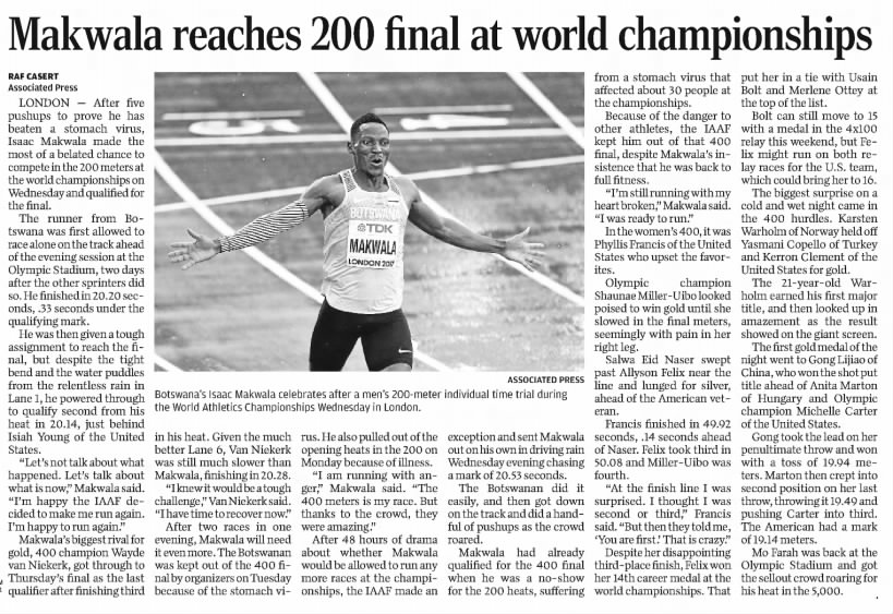 makwala reaches 200 final at world championships