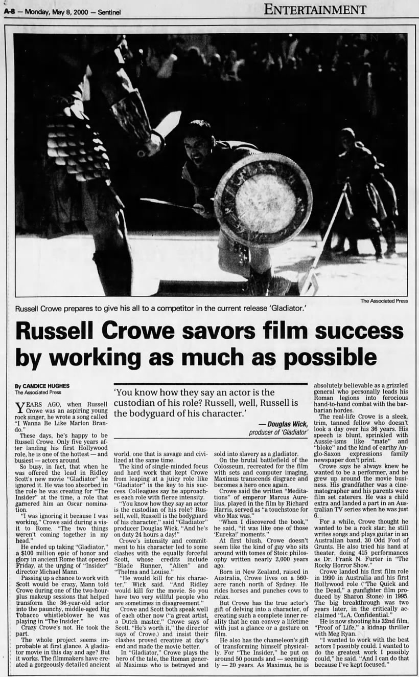 Russel Crowe savors film success