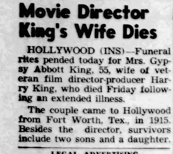 Obituary for Gypsy Abbott King (Aged 55)