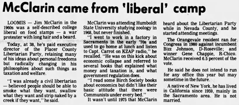 McClarin Came From 'Liberal' Camp