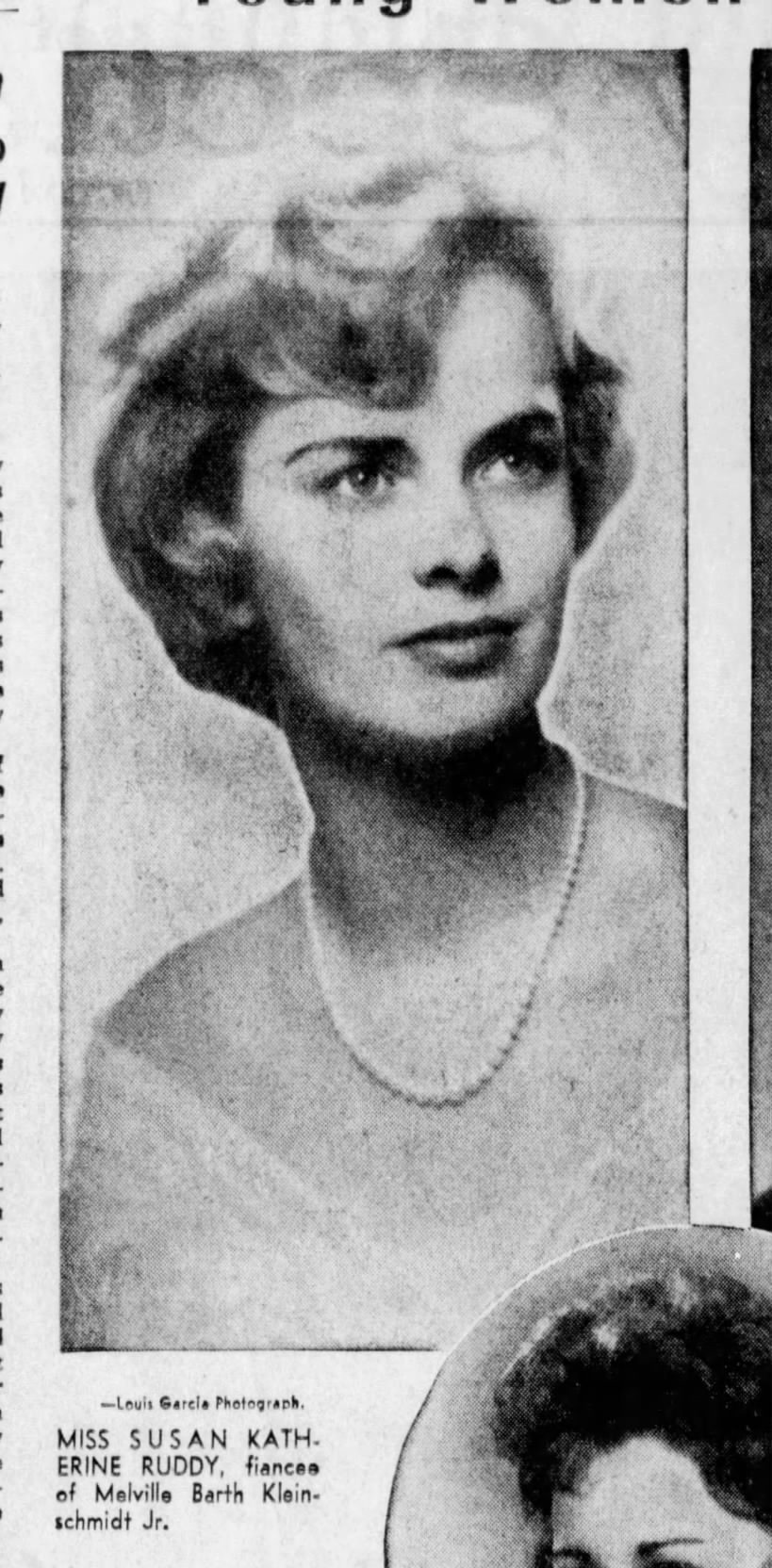 Photo of Miss Susan Ruddy, St. Louis Post Dispatch, 27 May 1962