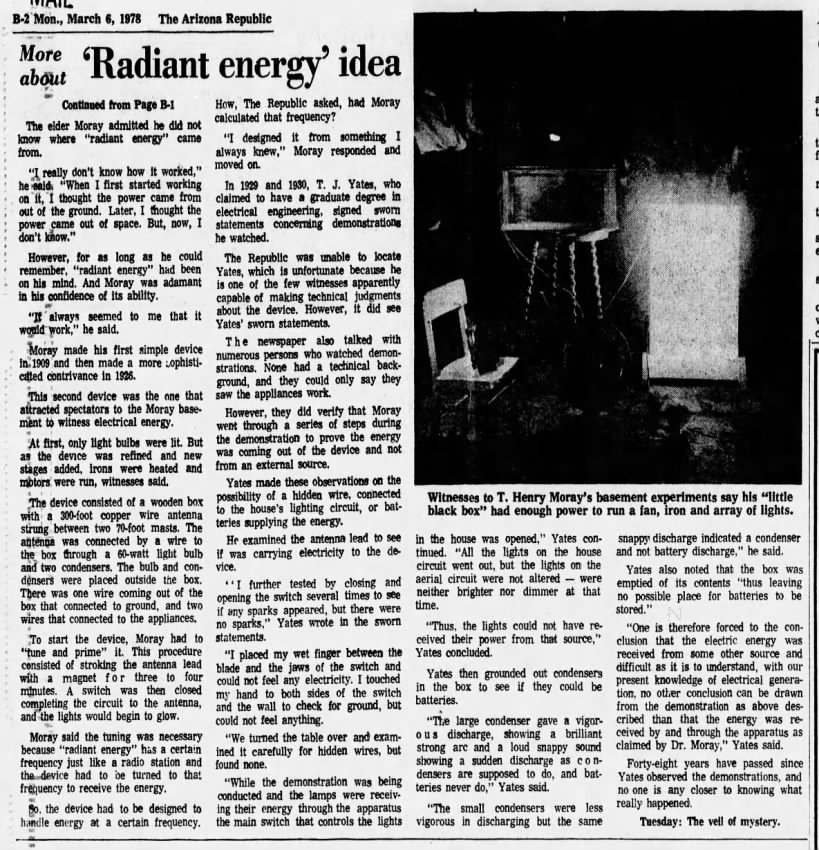 More about 'Radiant energy' idea (cont. from p. B-1)