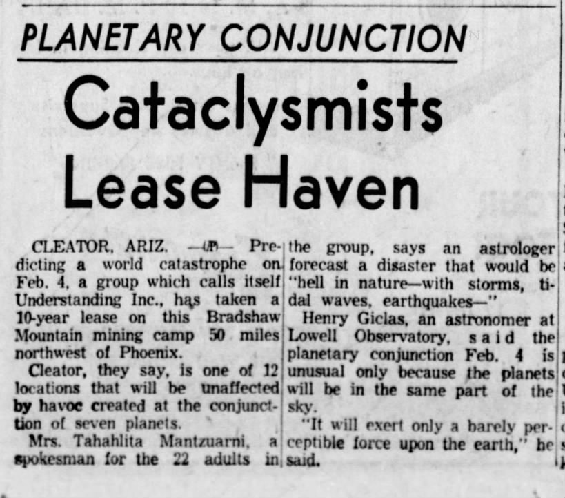 PLANETARY CONJUNCTION: Cataclysmists Lease Haven