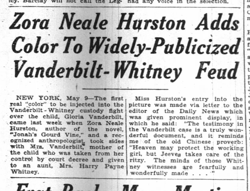 Zora in gossip, Pittsburgh Courier, 11 May 1935