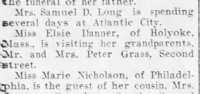Miss Elsie Danner, Mrs Peter Grass 1904