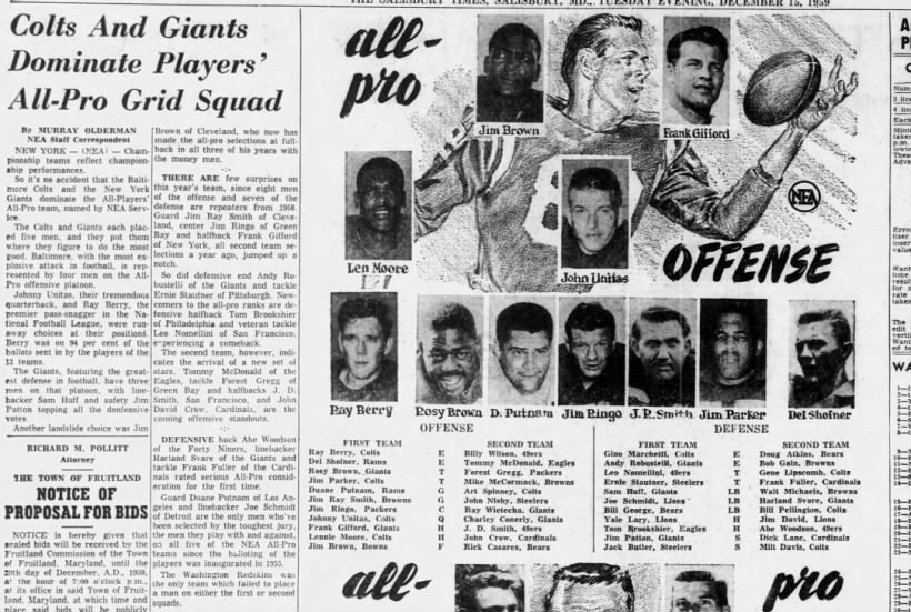 1959 NEA All-Pro: mentions 1955 as first year