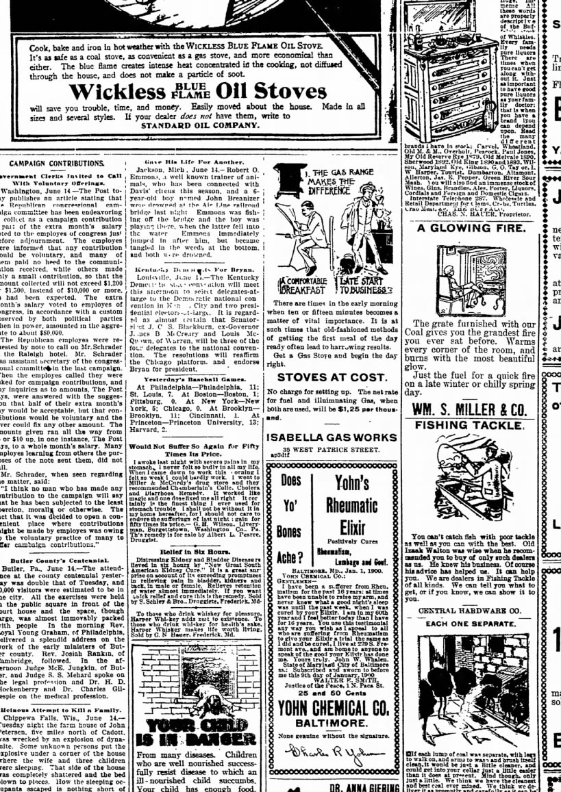 Thursday, June 14, 1900
The News Frederick Maryland