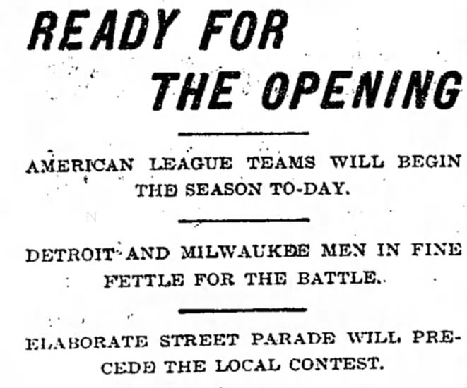Tigers History: Ready for the Opening, 1901