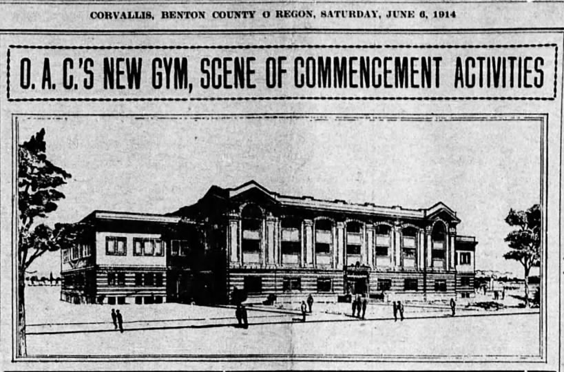 Oregon Agricultural College's New Gym, Scene of Commencement Activities (Langton Hall)