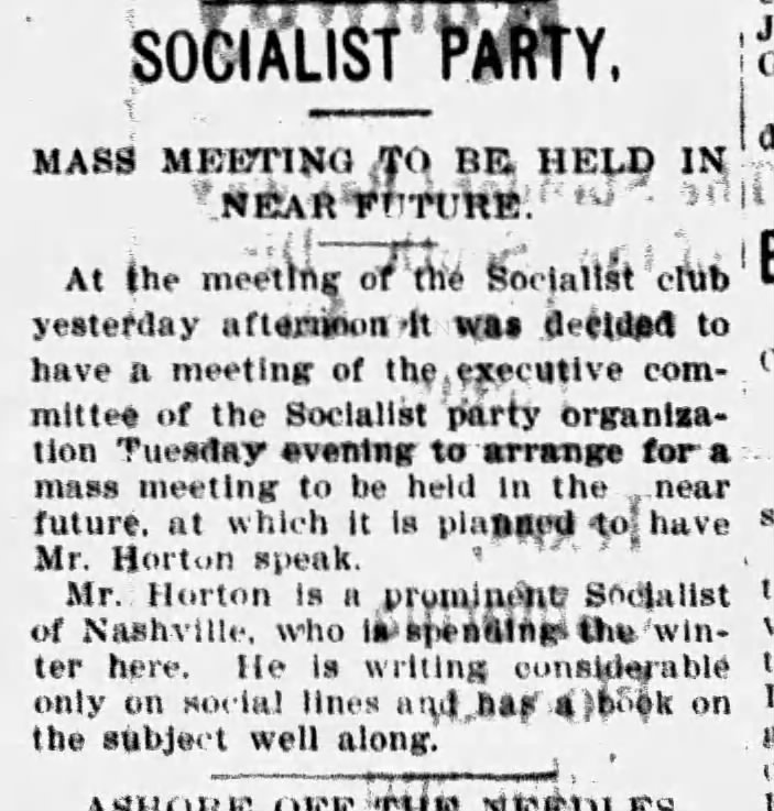 Asheville, NC Socialist Club to Host Mass Meeting