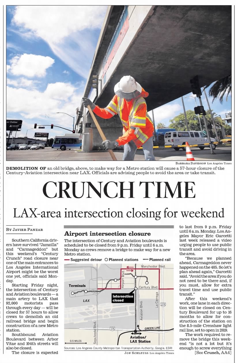 Crunch Time: LAX-area intersection closing for weekend/Javier Panzar