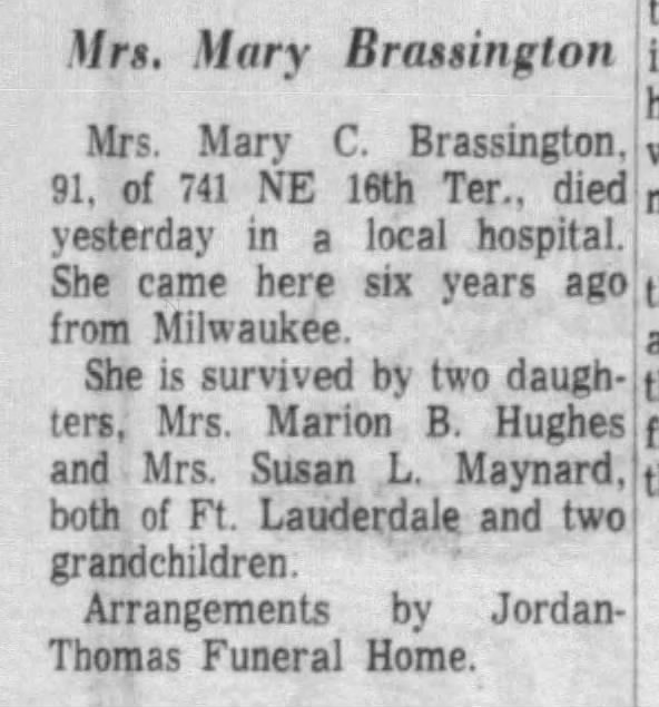 Mrs. Mary Brassington