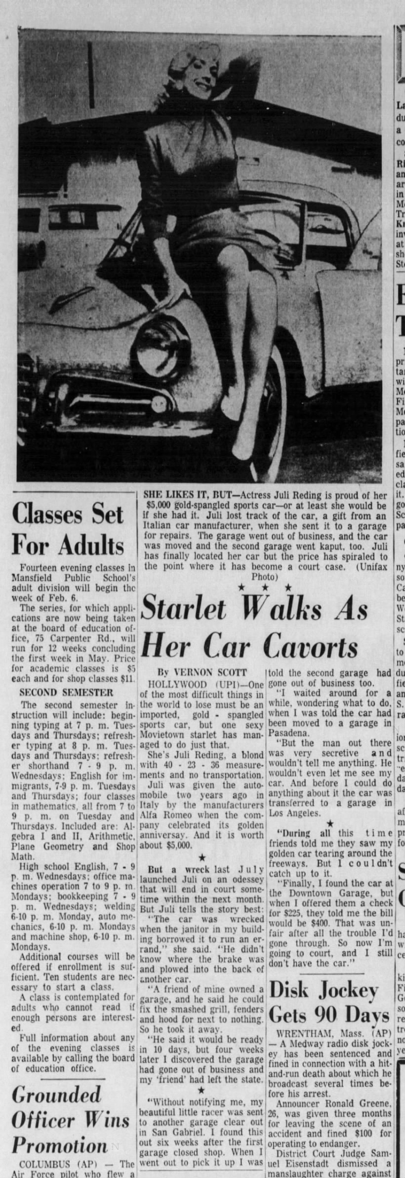 Starlet Walks as her Car Cavorts/Vernon Scott