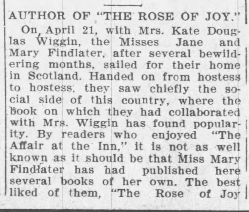 Author of 'The Rose of Joy'