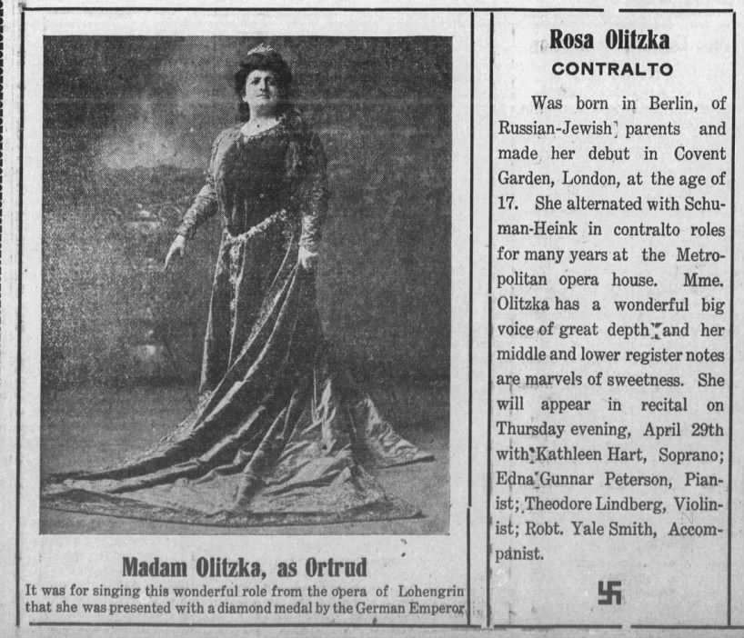 Rosa Olitzka 1915