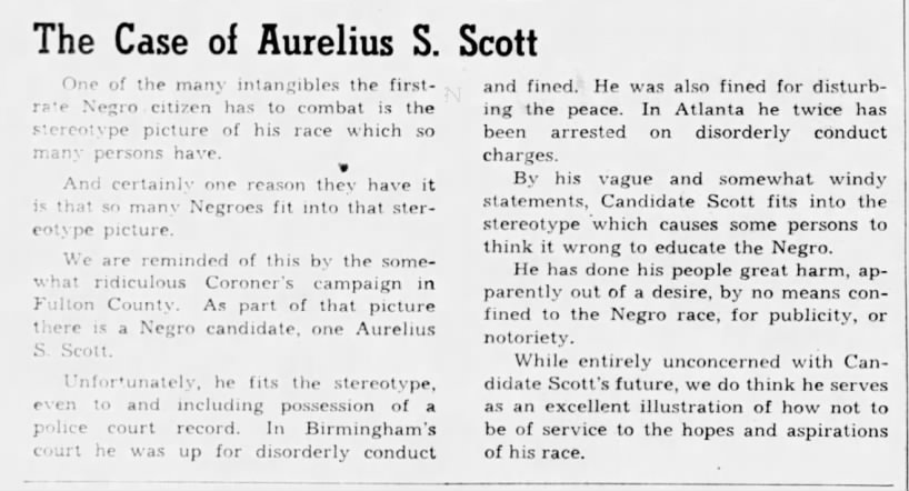 The Case of Aurelius S. Scott